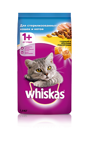 Whiskas для стерилизованных кошек с курицей 