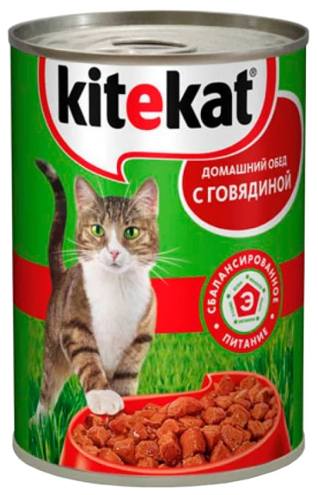 Kitekat корм для кошек домашний обед с говядиной