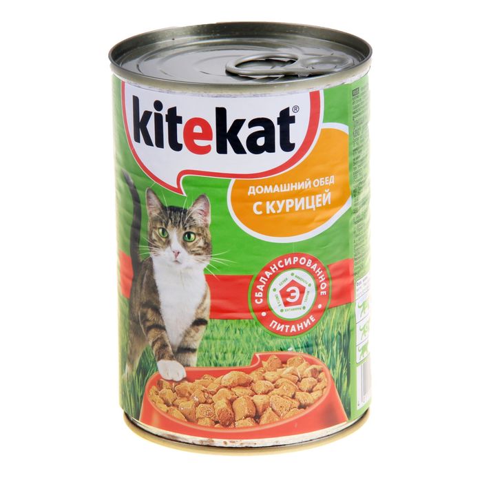 KiteKat консервы для кошек с сочными кусочки куриного мяса в изысканном соусе