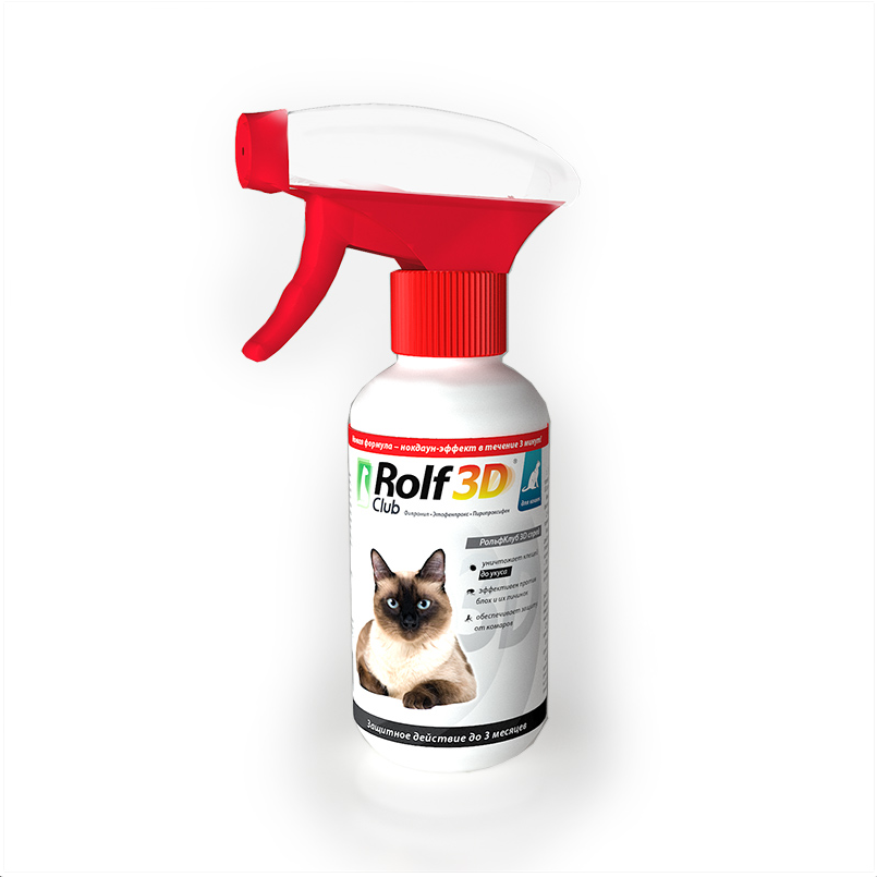 RolfClub 3D спрей от клещей и блох для кошек