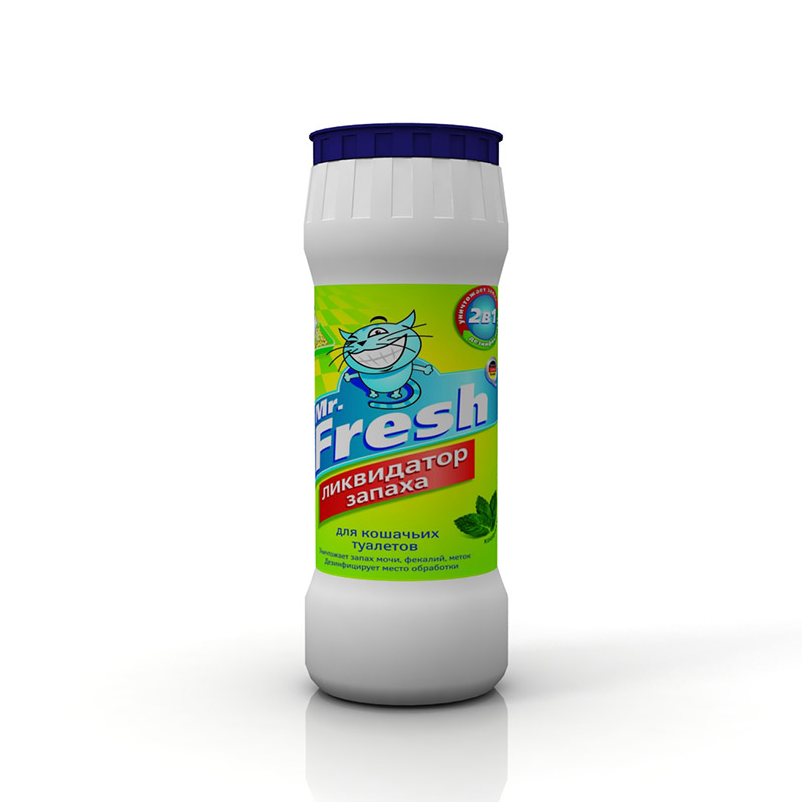Mr.Fresh 2 в 1 Ликвидатор запаха для кошачьих туалетов (порошок)